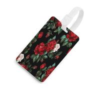 Luggage Tags for Suitcases with Beautiful Rose Gift Pattern, TPU Travel Bag Tags with Name Id Card, Durable Travel Accessories Essential Suitcase Labels