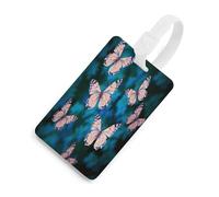 Luggage Tags for Suitcases with Cute Butterflies Pattern, TPU Travel Bag Tags with Name Id Card, Durable Travel Accessories Essential Suitcase Labels