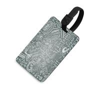 Luggage Tags for Suitcases with Math Question Pattern, TPU Travel Bag Tags with Name Id Card, Durable Travel Accessories Essential Suitcase Labels