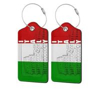 Luggage Tags for Suitcases, with Privacy Cover, Roman Colosseum Italian Flag, Durable Pu Leather Id Tag Luggage Identifier for Travel Cruise TSA Approved, Personalized Funny Baggage Labels, 1 PCS