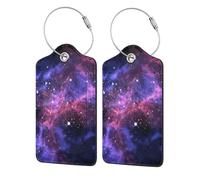Luggage Tags for Suitcases, with Privacy Cover, Universe Galaxy Star Space, Durable Pu Leather Id Tag Luggage Identifier for Travel Cruise TSA Approved, Personalized Funny Baggage Labels, 1 PCS