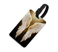 Luggage Tags for Women Men TPU Angel Wing Suitcase Tags with Adjustable Black Strap Clear Id Window Name Id Card Baggage Tag Identifiers for Backpack Cruise Flight Travel Essentials