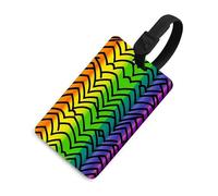 Luggage Tags for Women Men TPU Gay Pride Rainbow Suitcase Tags with Adjustable Black Strap Clear Id Window Name Id Card Baggage Tag Identifiers for Backpack Cruise Flight Travel Essentials