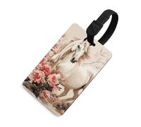 Luggage Tags for Women Men TPU Horse Image Suitcase Tags with Adjustable Black Strap Clear Id Window Name Id Card Baggage Tag Identifiers for Backpack Cruise Flight Travel Essentials