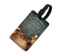 Luggage Tags for Women Men TPU Math Suitcase Tags with Adjustable Black Strap Clear Id Window Name Id Card Baggage Tag Identifiers for Backpack Cruise Flight Travel Essentials