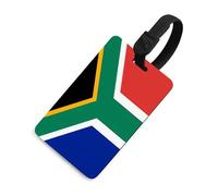 Luggage Tags for Women Men TPU South Africa Flag Suitcase Tags with Adjustable Black Strap Clear Id Window Name Id Card Baggage Tag Identifiers for Backpack Cruise Flight Travel Essentials