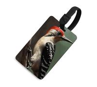 Luggage Tags for Women Men TPU Woodpecker Suitcase Tags with Adjustable Black Strap Clear Id Window Name Id Card Baggage Tag Identifiers for Backpack Cruise Flight Travel Essentials