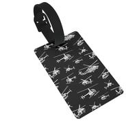 Luggage Tags Helicopter Print Suitcase Labels Bag Tags Travel Accessories Essential Bag ID Name Card for Travel Handbag Backpack & Sports Identifier