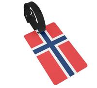 Luggage Tags Norwegian Flag Print Suitcase Labels Bag Tags Travel Accessories Essential Bag ID Name Card for Travel Handbag Backpack & Sports Identifier