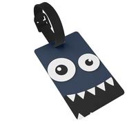 Luggage Tags Playful Monster Design Print Suitcase Labels Bag Tags Travel Accessories Essential Bag ID Name Card for Travel Handbag Backpack & Sports Identifier