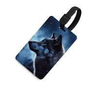 Luggage Tags Privacy Protection Bag Tags Lonely Wolf ID Card for Travel Suitcases Essentials