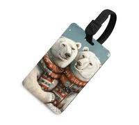 Luggage Tags Privacy Protection Bag Tags Two Polar Bears ID Card for Travel Suitcases Essentials
