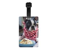 Luggage Tags,PVC Name Tag Travel Suitcase Identifier ID Tags Durable Luggage Label,Cute Boston Terrier