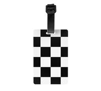 Luggage Tags,PVC Name Tag Travel Suitcase Identifier ID Tags Durable Luggage Label,Huge F1 Formula One Black & White Chequered