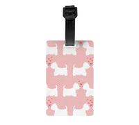 Luggage Tags,PVC Name Tag Travel Suitcase Identifier ID Tags Durable Luggage Label,Westie Dogs Pattern