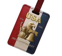 Luggage Tags - Suitcase Tags | 250th PU Leather Passport Organizer | Packing Suitcases Travels Bag Labels | Waterproof for Travel Cruise Airplane Kids Women Men
