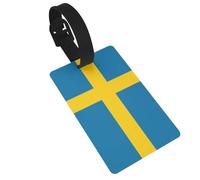 Luggage Tags Swedish Flag Print Suitcase Labels Bag Tags Travel Accessories Essential Bag ID Name Card for Travel Handbag Backpack & Sports Identifier