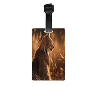 Luggage Tags Travel Tags for Suitcases Bag Tags, Full-Print Design, Easy to Identify, Perfect for Suitcases The Lynx of The Grassland