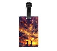 Luggage Tags Travel Tags for Suitcases Bag Tags, Full-Print Design, Easy to Identify, Perfect for Suitcases The Sky is Filled with Rosy Glow