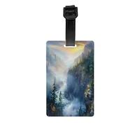 Luggage Tags Travel Tags for Suitcases Bag Tags, Full-Print Design, Easy to Identify, Perfect for Suitcases Rivers Flow Freely