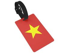 Luggage Tags Vietnamese Flag Print Suitcase Labels Bag Tags Travel Accessories Essential Bag ID Name Card for Travel Handbag Backpack & Sports Identifier