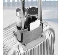 Luggage Travel Cup Holder Free Hand Suitcase Drink Carrier Caddy - Hold Two Coffee Mugs and Tumblers, Fits Roll on Suitcase Handles, Gifts for Flight Attendants Travelers Accessories(gray)