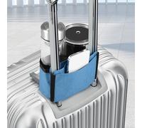 Luggage Travel Cup Holder Free Hand Suitcase Drink Carrier Caddy - Hold Two Coffee Mugs and Tumblers, Fits Roll on Suitcase Handles, Gifts for Flight Attendants Travelers Accessories(blue)