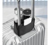 Luggage Travel Cup Holder Free Hand Suitcase Drink Carrier Caddy - Hold Two Coffee Mugs and Tumblers, Fits Roll on Suitcase Handles, Gifts for Flight Attendants Travelers Accessories(black)