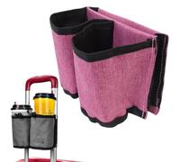 Luggage Travel Cup Holder - Hands-Free Double Coffee Carrier for Suitcases, Ideal for Flight Attendants, Business Trips, Airport Transfers & Train Journeys, Pink