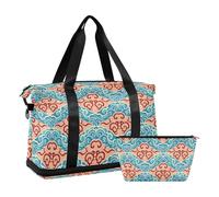 Luggage Travel Weekender Travel Overnight Large gym bag for Buine Trip Waterproof, Chinese culture cloud pattern vintage