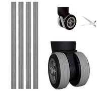 Luggage Wheel Covers, Wheel Protective Covers Silicone, Noise Reduction, Shock Absorbing Protectors | Cut-to-Fit for Suitcase Spinner Wheels & Office Chair Casters, 4PCS Grey T, 4PCS Grey T