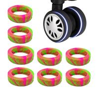 Luggage Wheel Protection - 8 Pieces Silicone Wheels Luggage Sets | Luggage Compartment Wheel Protection, Silent Protection Cover Wheels, Green + Red, Consulte la descripción, See description