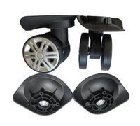 Luggage Wheel Replacement 1 Pair A19 DIY Trolley Suitcase Luggage Replacement Casters Swivel Repair Accessories Mute Roller Brake Wheels For Travel Bag(Double Row Wheel)