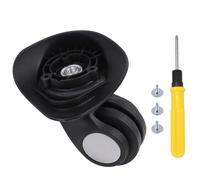 Luggage Wheel Replacement W024 3.43" Black Left w/Dual-Purpose Screwdriver
