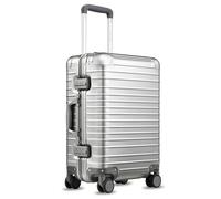 Luggex All Aluminium Luggage, Aluminum Carry on Suitcase for Travel, Zipperless Luggage, Hardshell Suitcase with Spinner Wheels, TSA Combination Lock(Silver, 55 x 38 x 23 cm, 40L)