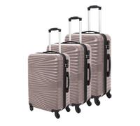 Luggit 3 Pcs Travel Lightweight Trolley Luggage Suitcase Set, Hard Shell - Rippled Golden