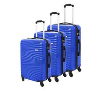 Luggit 3 Pcs Travel Lightweight Trolley Luggage Suitcase Set, Hard Shell - Rippled Royal Blue