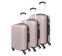 Luggit 3 Pcs Travel Lightweight Trolley Luggage Suitcase Set Of 3 Sizes, Abs Shell - Quilted Gold