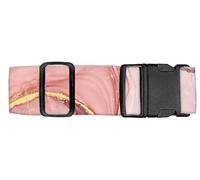 Luggitime Luggage Straps for Suitcases Travel Belt Accessories, Cute Suitcase Strap, Adjustable Luggage Belt Strap, Heavy Duty with Quick-Release Buckle Luggage Strap Pink Marble
