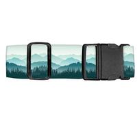Luggitime Luggage Straps for Suitcases Travel Belt Accessories, Cute Suitcase Strap, Adjustable Luggage Belt Strap, Beautiful Green Mountain, 78 inches by 2 inches