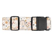 Luggitime Luggage Straps for Suitcases Travel Belt Accessories, Cute Suitcase Strap, Adjustable Luggage Belt Strap, Pink Cute Boho Rainbows, 78 inches x 2 inches