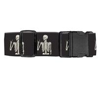 Luggitime Luggage Straps for Suitcases Travel Belt Accessories, Cute Suitcase Strap, Adjustable Luggage Belt Strap, Rock Skull, 2 inches width, 46-78 inches length