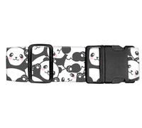 Luggitime Luggage Straps for Suitcases Travel Belt Accessories, Cute Suitcase Strap, Adjustable Luggage Belt Strap, Cute Pandas, 78 inches x 2 inches
