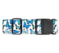 Luggitime Luggage Straps for Suitcases Travel Belt Accessories, Cute Suitcase Strap, Adjustable Luggage Belt Strap, Cute Butterfly, 46"-78" x 2"