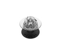 Lugh Celtic Sun God Sacred Spear Warrior Line Art PopSockets Adhesive PopGrip
