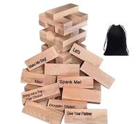 LuGirlre Lust TowerGame for Adults, 48 Pieces Naughty Block Tower Game, Valentine Tumbling Tower Stacking Blocks Game, Stacking Wooden Game for Grown Ups