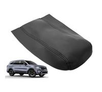 LUGIWN Car Center Console Cover for Toyota Prius 2010 2011 2012 2013 2014 2015, Armrest Cover for Car, Leather Armrest Replace Covering Anti-Scratch Center Console Lid,Black stitching