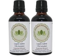 Lugols Iodine Solution 15% - 50ml - with Dripper/Dropper Top (Pack of 2)