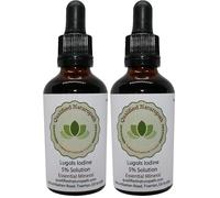 Lugols Iodine Solution 5% - 60ml - with Glass Pipette (Pack of 2)