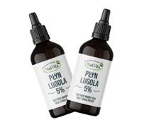 Lugol's Iodine Solution 5% Double Pack - 200ml Total (2 x 100ml) - High Purity Analytical Grade - Aqueous Solution - Amber Glass with Pipette - NatVita Professional Laboratory Reagent